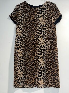 LINE AND DOT Leopard print shift dress